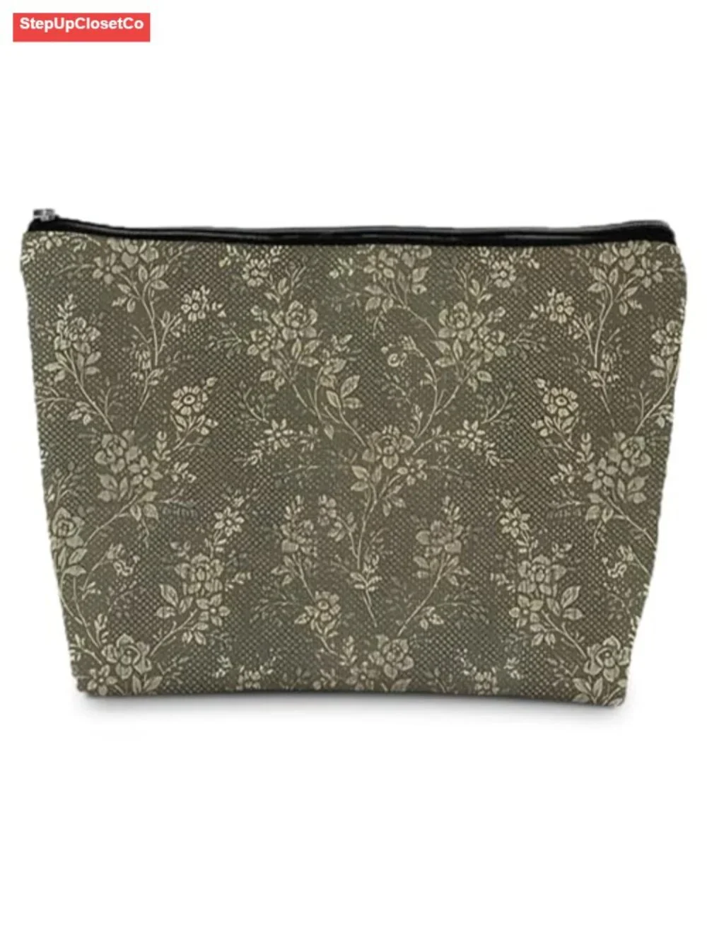 Linen Floral Makeup Bag Waterproof Cosmetic Pouch Toiletry Bag Organizer